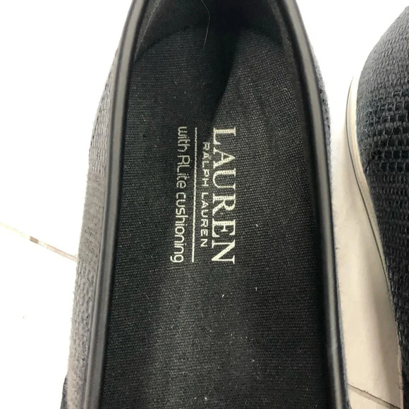 Lauren Ralph Lauren Womens Jinny Black Cozy Slip-On Sneakers Shoes Preowned - Picture 6 of 8